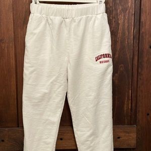 Girls White sweatpants/joggers with California west coast on leg size 11-12